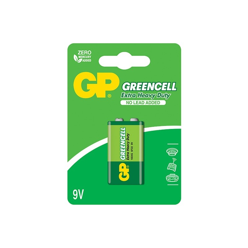 9V GP Greencell Batteri